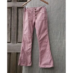 Vintage 1960s 70s Lee Red White Flecked Textured Flare Leg Pants Jeans 28 x 28.5